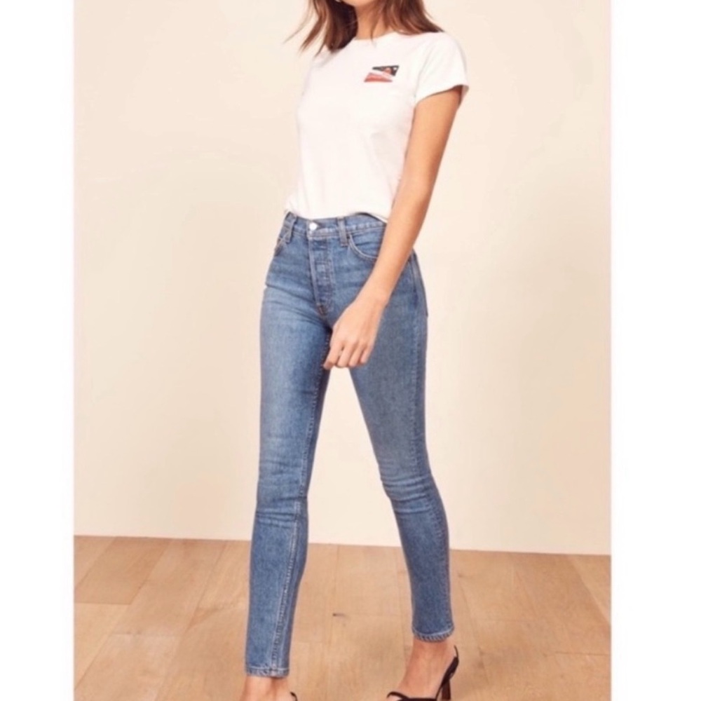 Reformation Light Blue Skinny Jeans